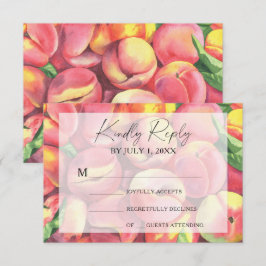 Tarjeta de respuesta de boda de melocotones