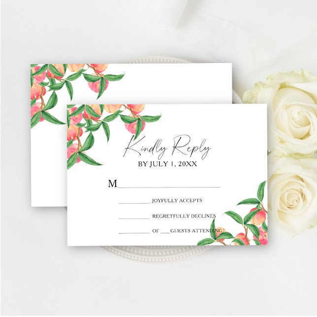 Tarjeta de respuesta de boda de melocotones (Subido por el creador)