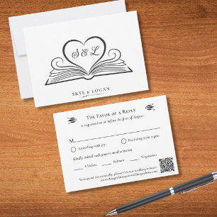 Tarjeta de respuesta de boda de monograma de bibli