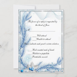 Tarjeta de respuesta de boda de Navidad de inviern