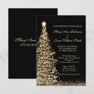 Tarjeta de respuesta de boda de Navidad elegante d