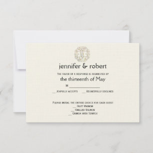 Tarjeta de respuesta de Boda de oro de árbol celta