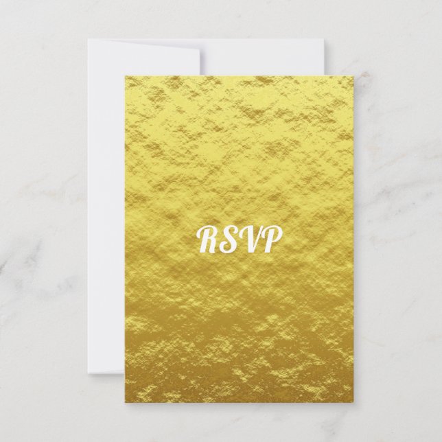 Tarjeta de respuesta de boda de oro elegante simpl (Anverso)