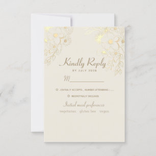 Tarjeta de respuesta de boda de oro para elección