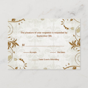 Tarjeta de respuesta de boda de otoño