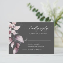 tarjeta de respuesta de boda de otoño con acuarela