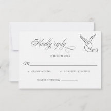 Tarjeta de respuesta de boda de pájaros de amor cl