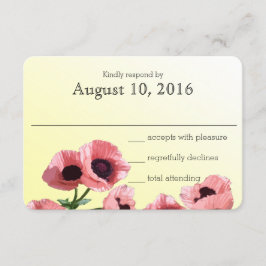 Tarjeta de respuesta de Boda de Papas Rosadas