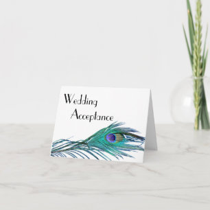 Tarjeta de respuesta de boda de pavo real
