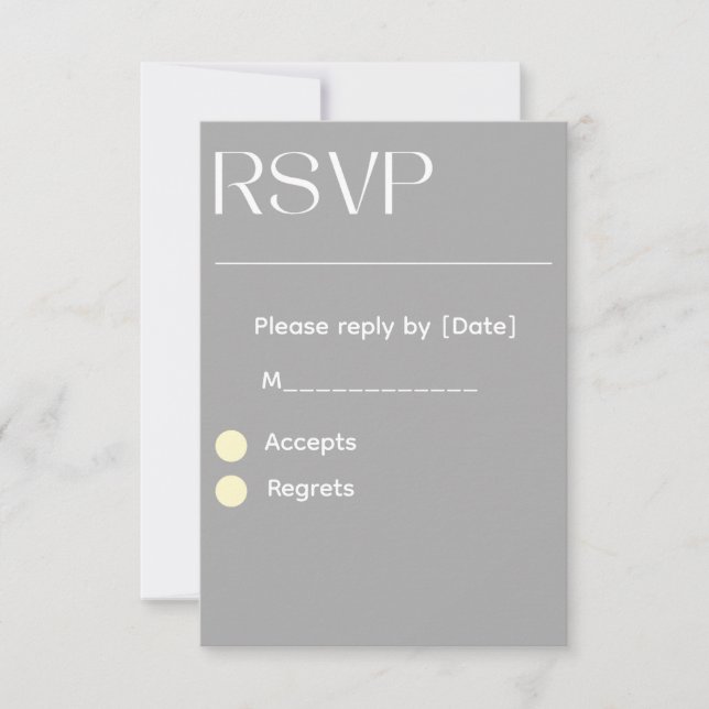 Tarjeta de respuesta de boda de plata – Editable 3 (Anverso)