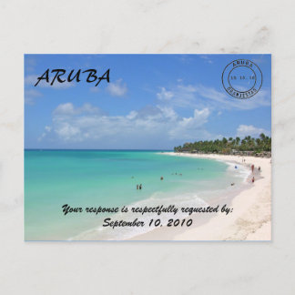 Tarjeta de respuesta de boda de playa