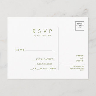 Tarjeta de respuesta de boda de primavera con flor