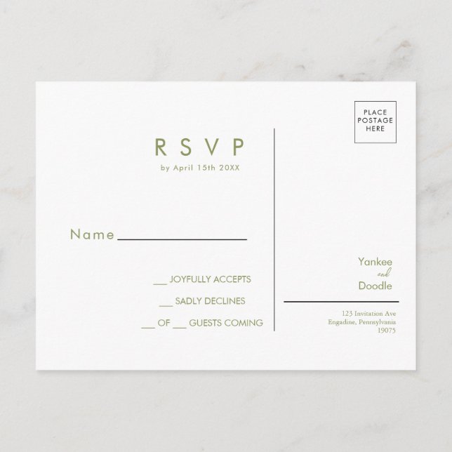 Tarjeta de respuesta de boda de primavera con flor (Reverso)