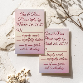 Tarjeta de respuesta de boda de puesta de sol past