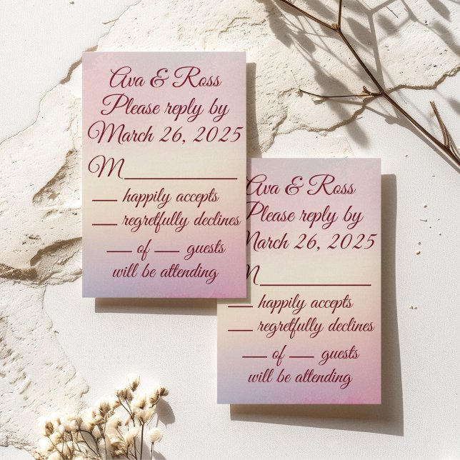 Tarjeta de respuesta de boda de puesta de sol past (Subido por el creador)