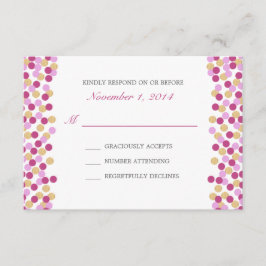 Tarjeta de respuesta de Boda de puntos de polka mo