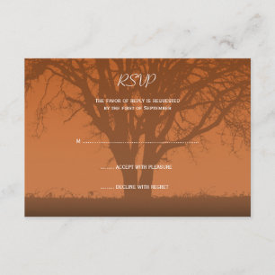 Tarjeta de respuesta de Boda de roble de Naranja r