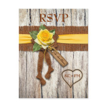 TARJETA DE RESPUESTA de Boda de ROSA Amarilla, Mad