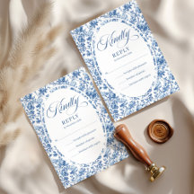 Tarjeta de respuesta de boda de rosas de toile de