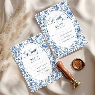 Tarjeta de respuesta de boda de rosas de toile de