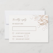 Tarjeta de respuesta de boda de rosas recortadas e