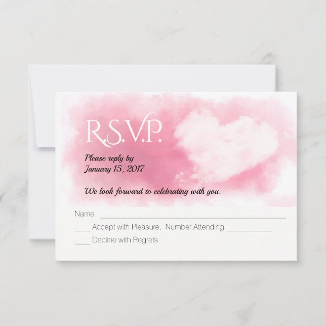 Tarjeta de respuesta de boda de San Valentín (Anverso)
