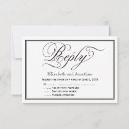 Tarjeta de respuesta de Boda de script de caligraf