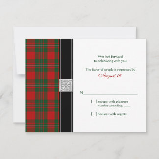 Tarjeta de respuesta de boda de Tartán MacGregor
