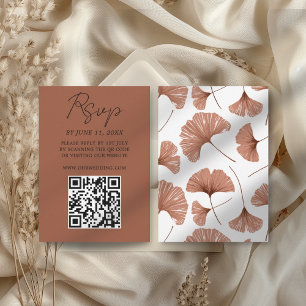 Tarjeta de respuesta de boda de terracota botánica