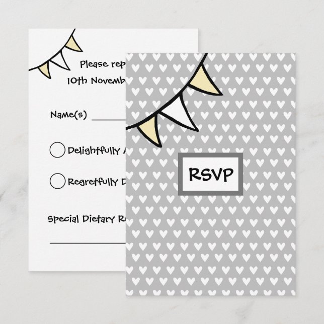 Tarjeta de respuesta de boda de tractor personaliz (Anverso / Reverso)