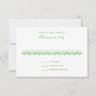 Tarjeta de respuesta de boda de trébol irlandés