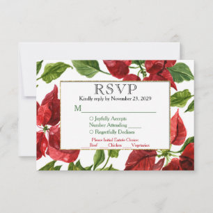 Tarjeta de respuesta de boda de vacaciones de Poin