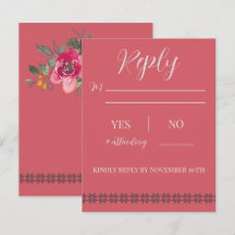 Tarjeta de respuesta de boda de vacaciones en el L