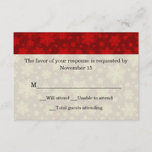 Tarjeta de respuesta de Boda de vacaciones rojas y