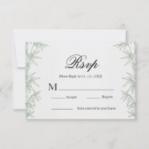 Tarjeta de respuesta de boda de vegetación de bamb