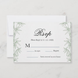 Tarjeta de respuesta de boda de vegetación de bamb
