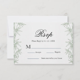 Tarjeta de respuesta de boda de vegetación de bamb