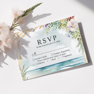 Tarjeta de respuesta de boda de verano floral de a
