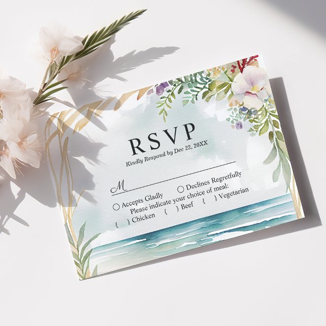 Tarjeta de respuesta de boda de verano floral de a (Subido por el creador)