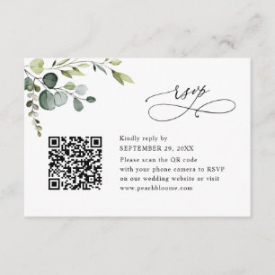 Tarjeta de respuesta de boda de verde eucalipto az