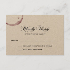 Tarjeta de respuesta de Boda de viñedos Wine Stain