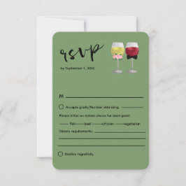 Tarjeta de respuesta de Boda de Vino Vintage Boho 