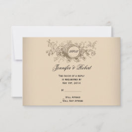Tarjeta de respuesta de Boda de vintage Winery