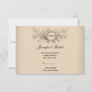 Tarjeta de respuesta de Boda de vintage Winery