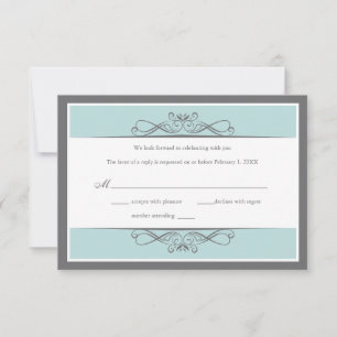 Tarjeta de respuesta de boda decorativa moderna (h