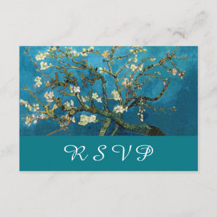 Tarjeta de respuesta de boda del Almendro en flor