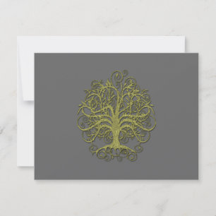 Tarjeta de respuesta de boda del árbol de remolino