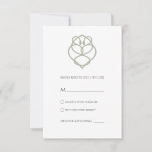 Tarjeta de respuesta de boda del nudo de amor del
