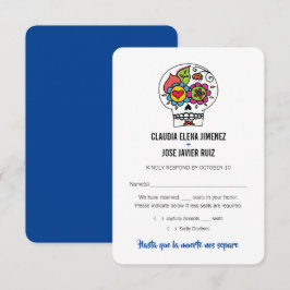 Tarjeta de respuesta de boda Día de los Muertos