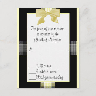 Tarjeta de respuesta de boda elegante